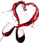 fine wines pouring into the shape of a heart
