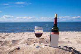 wine at the beach