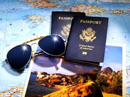 passport and sunglasses
