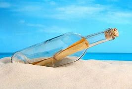 treasure in a bottle at the beach