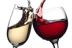 Red and white glasses of wine